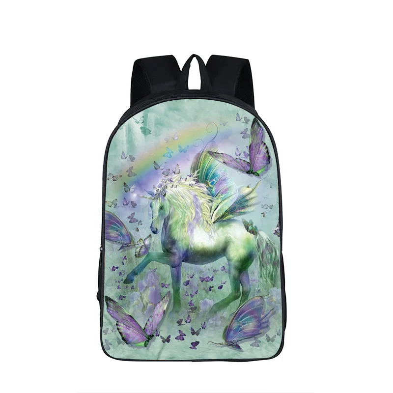 Фантастический единорог с принтом лошади рюкзак школьные сумки для подростков мальчиков и девочек нейлоновые рюкзаки школьные сумки для книг подростков Mochila - Цвет: 16 DJS20