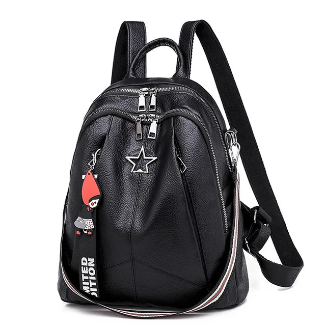 

2019 New Minimalism Female Backpack Pu Leather Youth Women Bagpack Beautiful Fashion Girl Casual Rucksacks Lady Shoulder Bag