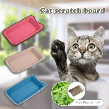 

Rectangle Cat Scratch Board with Free Pepermint Cats Toy Pet Tray Scratching Board for Cat Training Release Pressure Scracth Pad