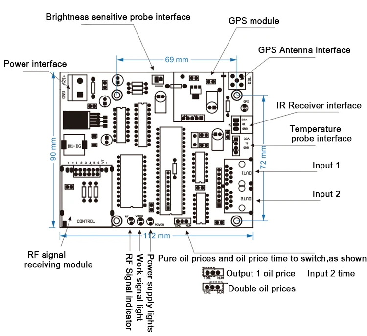 Основные Управление Card 12V TCP/IP газа цен на нефть светодиодный знак Управление доска Применение для всех Размеры светодиодный цифровой номер для газозаправочной станции