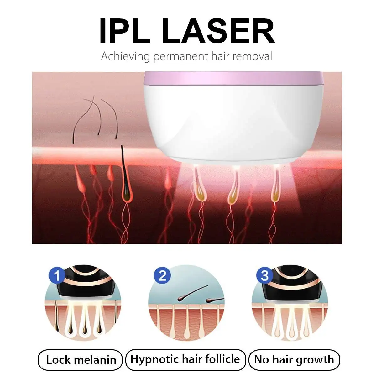 Comprar 3 en 1 999999 Flash profesional permanente IPL depiladora Láser Depilación pantalla LCD Bikini máquina removedor de cabello sin dolor