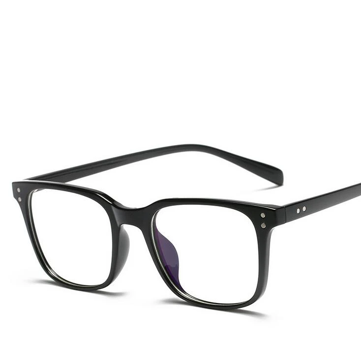 Black Frame Винтажные рисовые гвозди TR90 женские мужские очки для близорукости 1,56 асферические линзы квадратные очки по рецепту 0~-400 - Цвет оправы: Black Frame