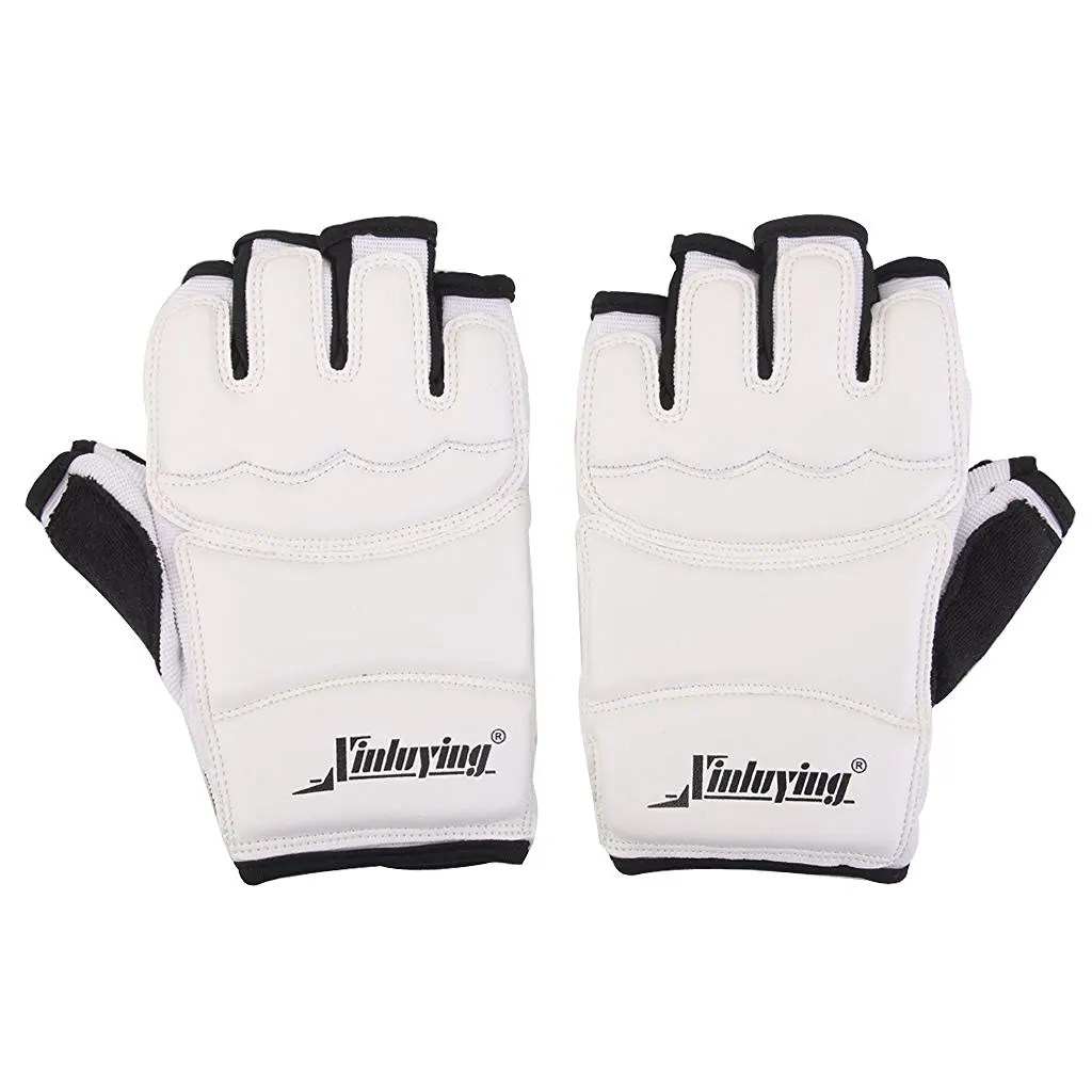 

New Sale Xinluying 1 Pair Gloves Mittens Hand Protection EVA Pad for Taekwondo Karate Sparring Boxing (White)