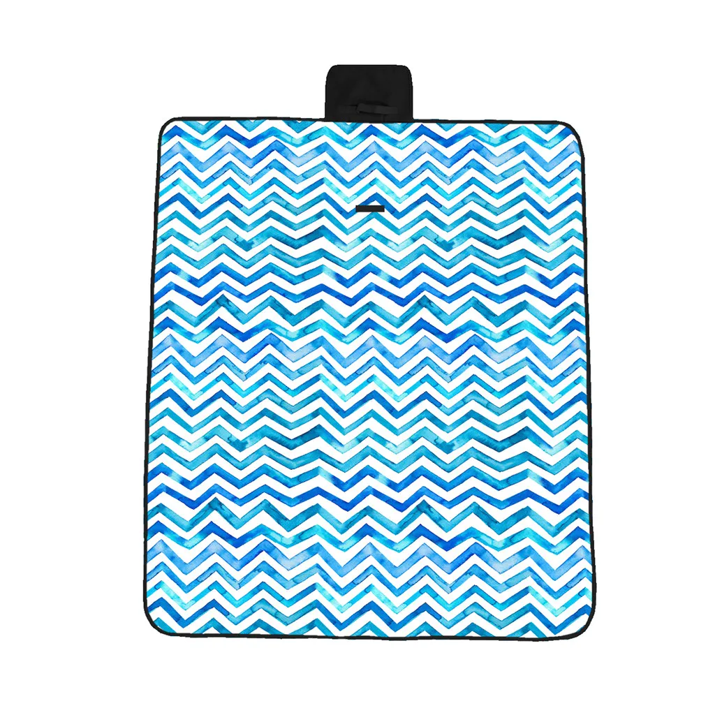 

Wave strip printing pattern 3D digital printing full polyester Oxford cloth picnic mat beach moisture pad outdoor camping mat
