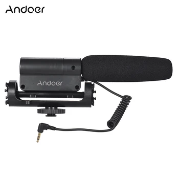 

Andoer Recording Condenser Microphone Photography Interview Cardioid Directional Video Microphone for Canon Nikon Sony Cameras