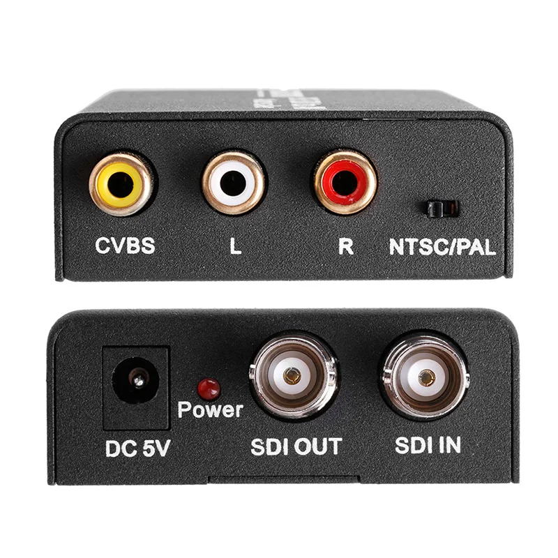 

2018 HD & 3G SDI to Composite RCA Video + L/R Analog Stereo Audio Converter Scaler SD