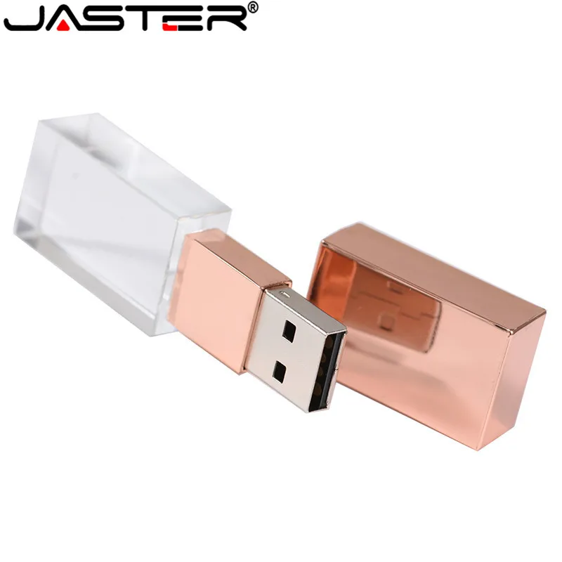 JASTER USB 2,0 изготовленный на заказ логотип кристалл памяти флэш-накопитель с подарочной коробкой 4 ГБ 8 ГБ 16 ГБ 32 ГБ 64 ГБ свадебные подарки(10 шт., Пользовательский логотип
