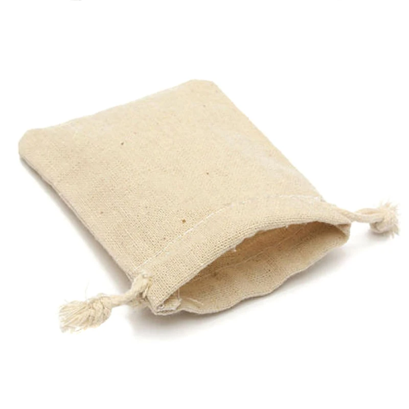 

50pcs Storage Bag Cotton Linen Drawstring Multi-purpose Organizer Gift Pouch Small Packaging FP8