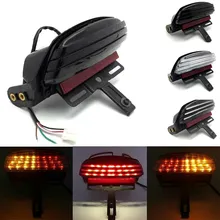 Motorcycle Tri-Bar Fender LED Tail Light License Plate Bracket Turn Signal Lamp for Harley Softail FXST FXSTB FXSTC FXSTS FLSTSB