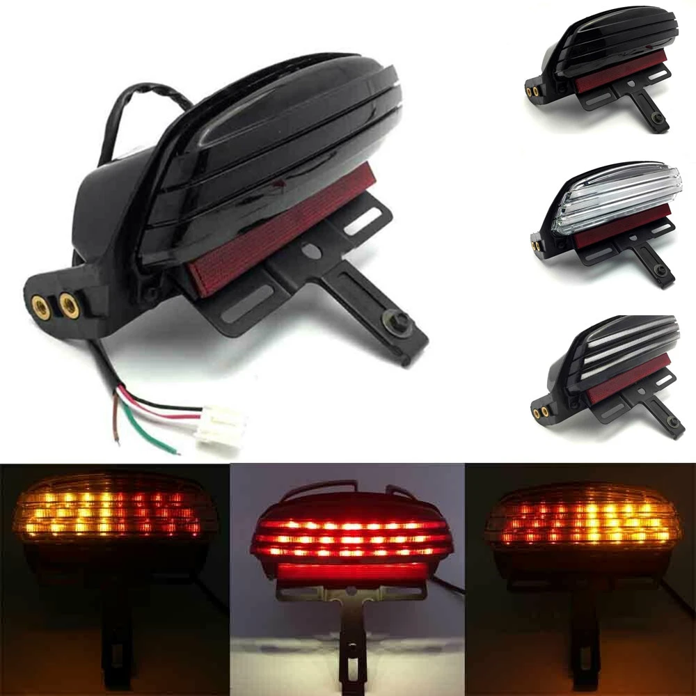 Smoke Tri-Bar Fender LED Tail Light Turn Signal Plate Bracket Fit for Softail CT Smoke Tri-Bar Fender LED Tail Light Turn Signal Plate Bracket Fit for Softail CT