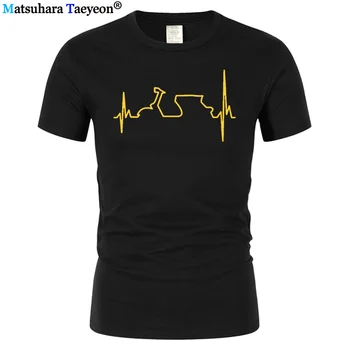 

Men's Tshirt Cotton T Shirt Funny Vespa Heartbeat T-shirts Men Harajuku Shirt Hip Hop Tees Tops Harajuku Streetwear Fitness T219