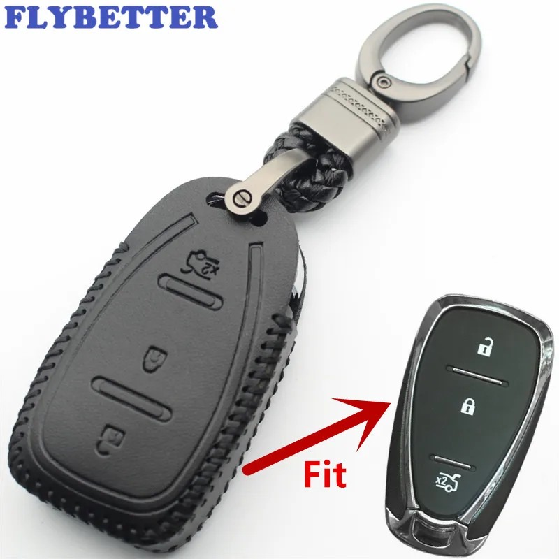 FLYBETTER натуральная кожа 3 кнопки без ключа интеллектуальный Брелок чехол для Chevrolet