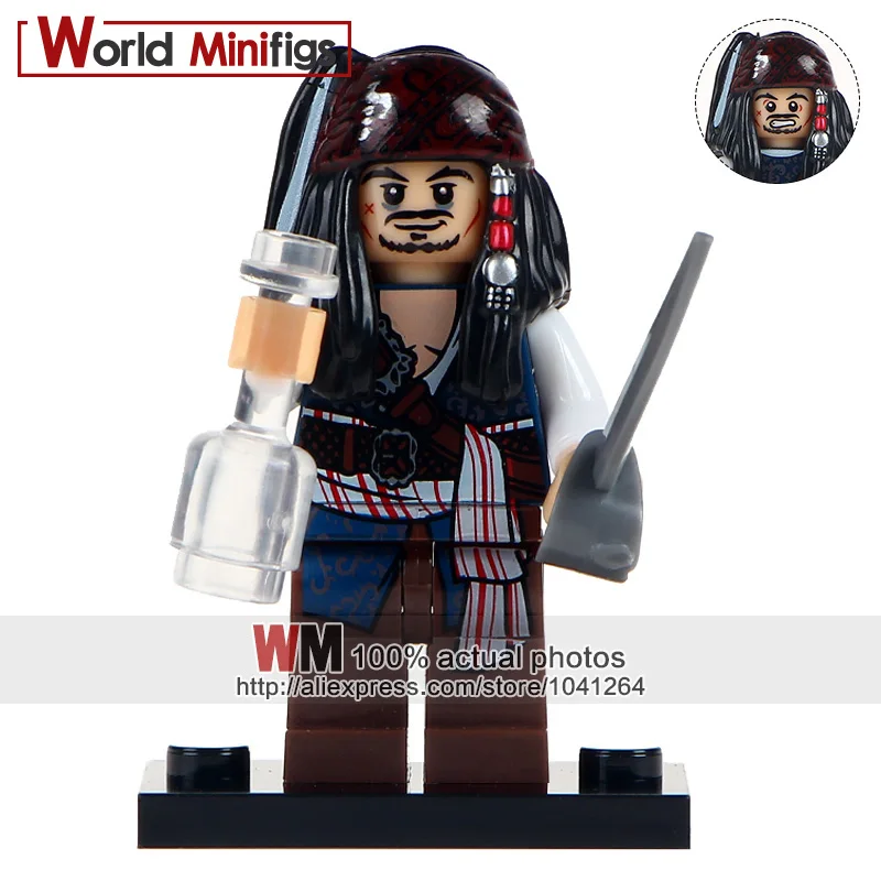 

Single Sale X0160 Pirates of the Caribbean Jack Sparrow Officer Santos Hector Henry Scurm Barbossa Building Blocks Children Toys