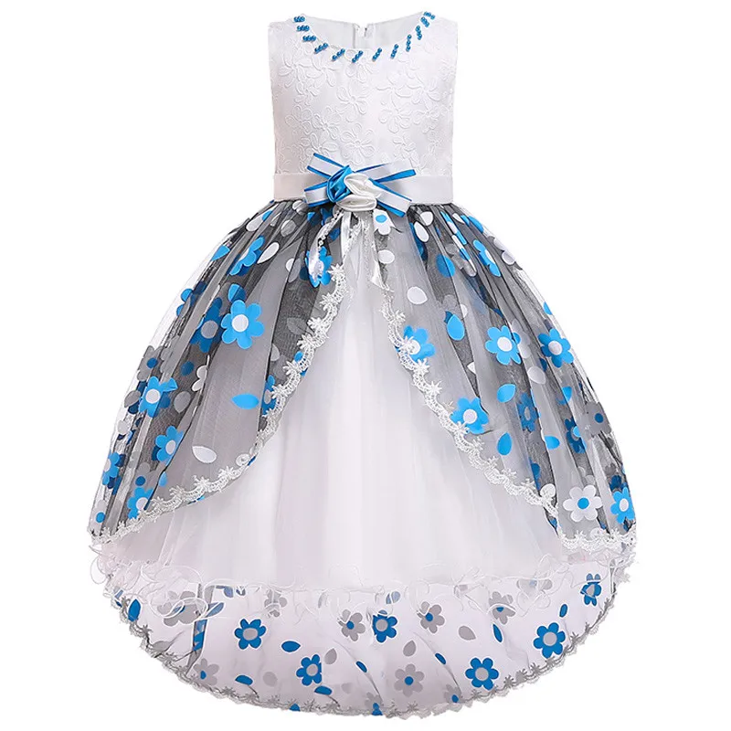 

Girls Dress Summer Wedding Dresses Children Bowknot Party Dresses Elegant Ball Grown Princess Dress Kids Birthday Custumes