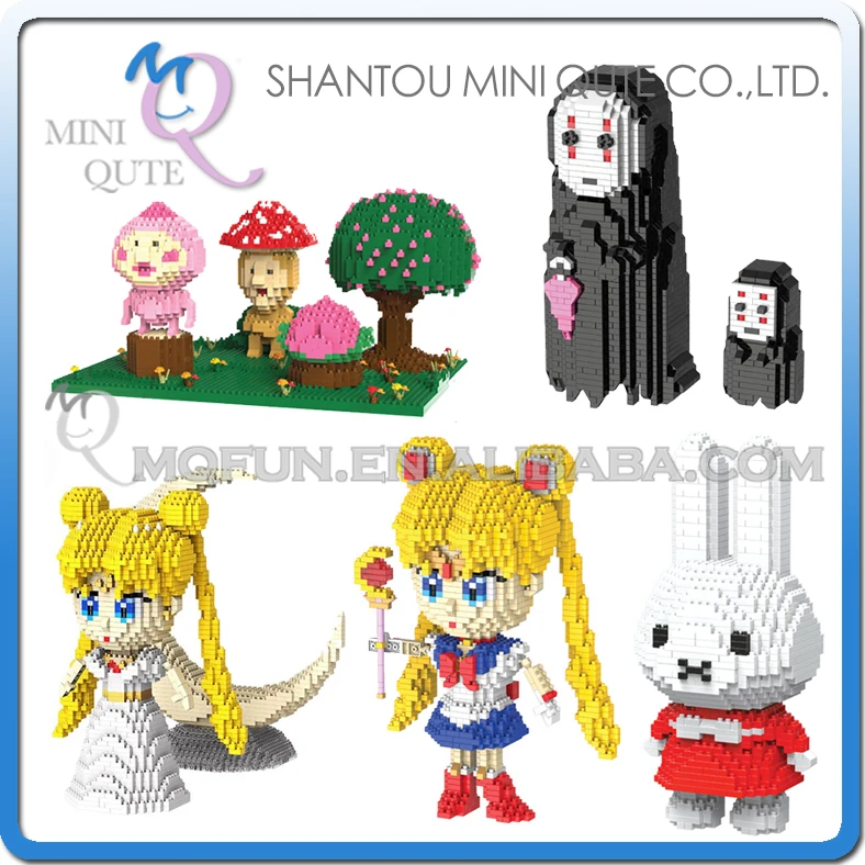 

Mini Qute HC Huge anime cartoon Sailor Moon No Face Melody plastic building block model action figures education educational toy