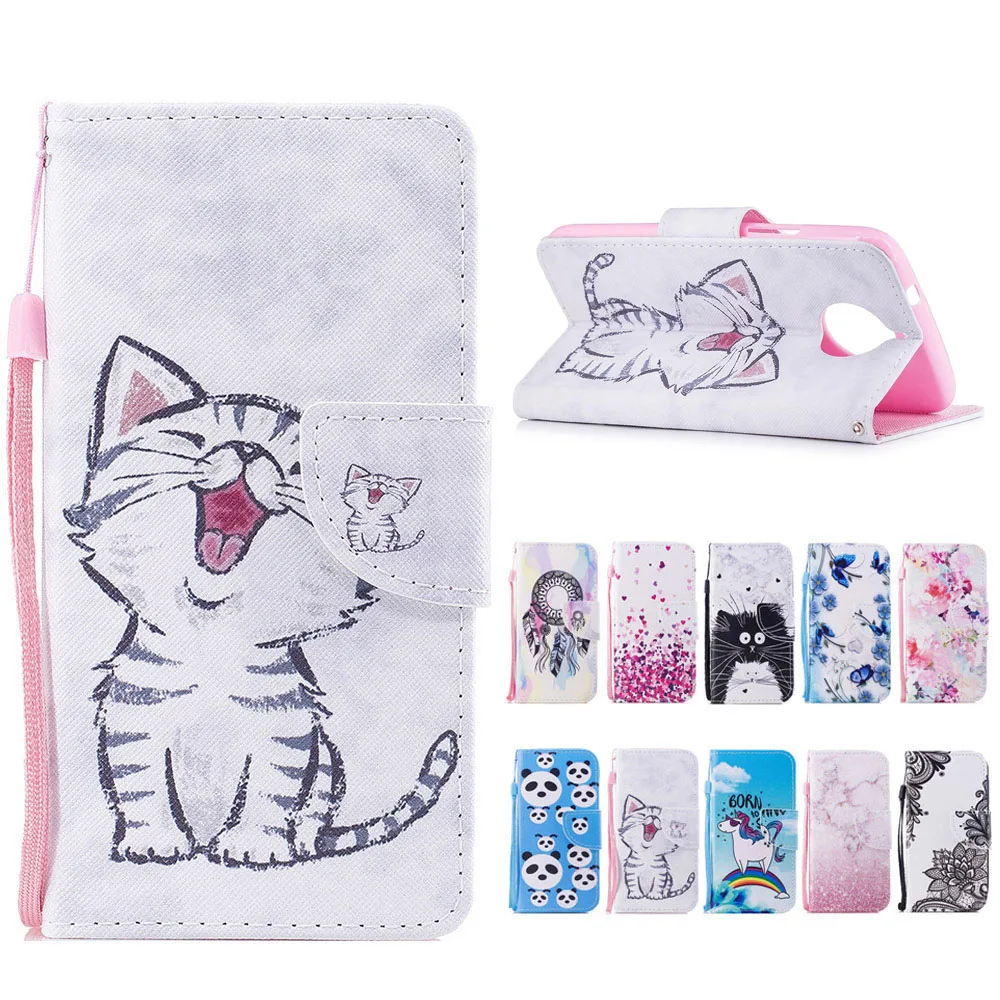 Lovely Cat Leather Wallet Flip Case Cover For Motorola