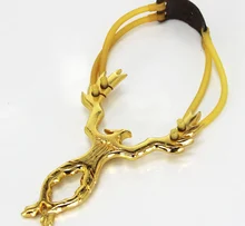 Powerful Creative Metal Gold Slingshot Shot Brace Catapult With Rubber Band For Hunting Sports Practice Outdoor Entertainment