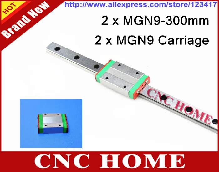 HOT SALE Promotion for New Miniature Linear Guide 2pcs MGN9 L= 300mm Guideway + MGN9C blocks carriage X Y Z Axis | Обустройство дома
