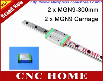 

HOT SALE Promotion for New Miniature Linear Guide 2pcs MGN9 L= 300mm Guideway + 2pcs MGN9C blocks carriage for X Y Z Axis