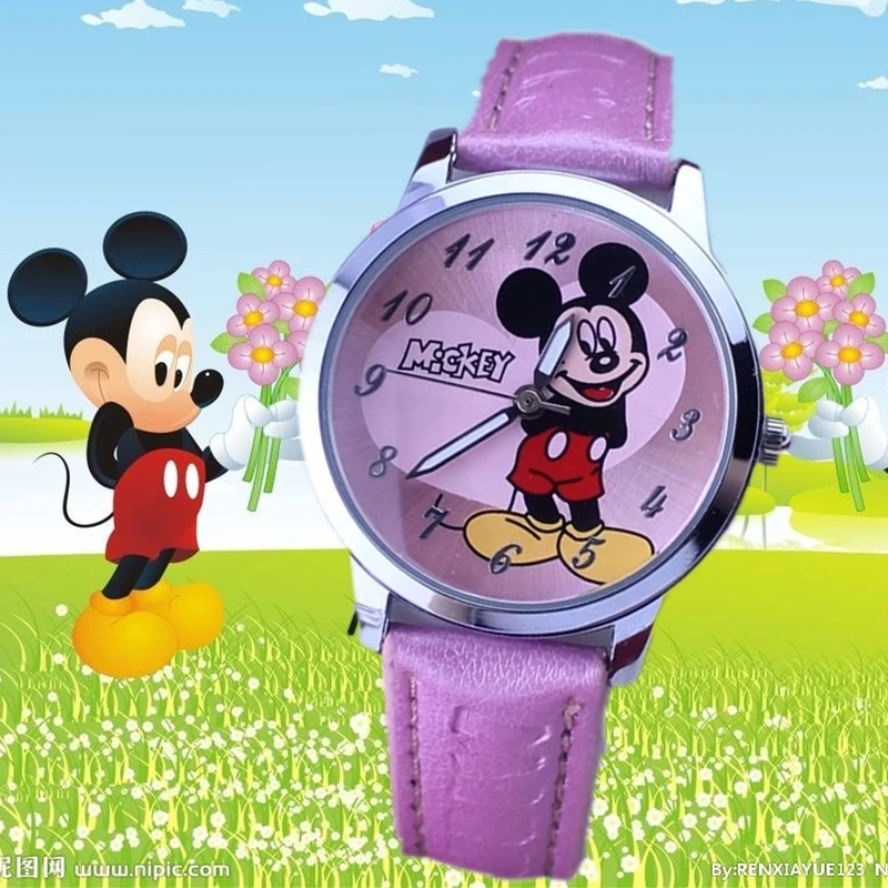 New cartoon Mickey male and female children belt quartz watch student Watch 2018 1