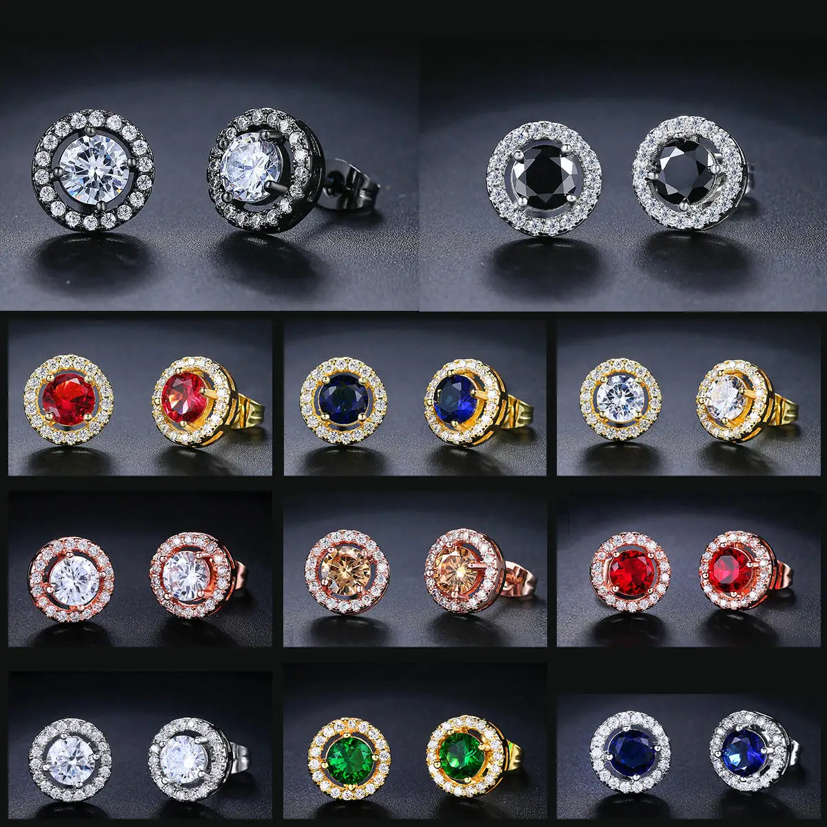 

Double Fair Colorful Optional Stud Earrings For Women Earing Jewelry Black / Yellow Gold / Silver Color Women's Earring DFE836