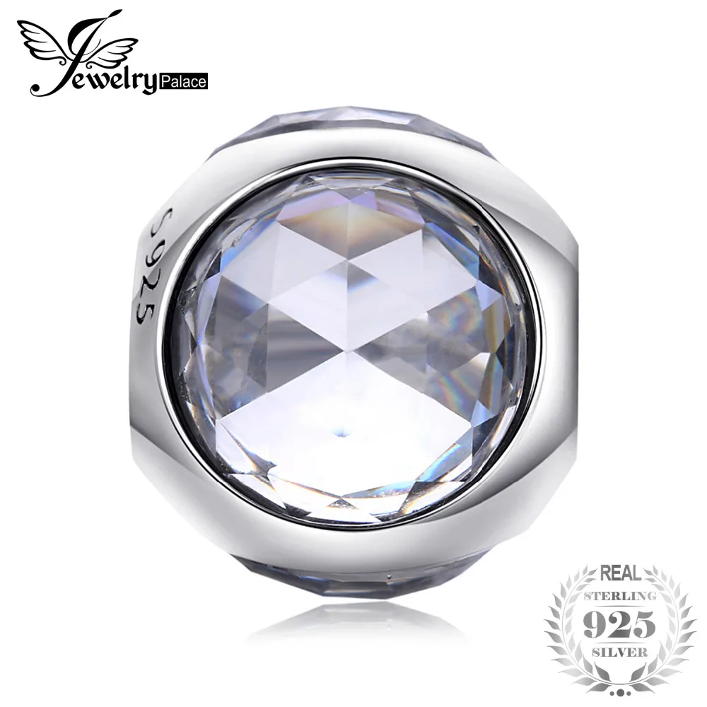 

Jewelrypalace 925 Sterling Silver Faithful Love White Cubic Zirconia Beads Charms Fit Bracelets Gifts For Women Fashion Jewelry