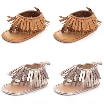 

2018 Newborn Baby Boys Girls Summer Tassel Shoes Soft Sole Prewalker 0-12M