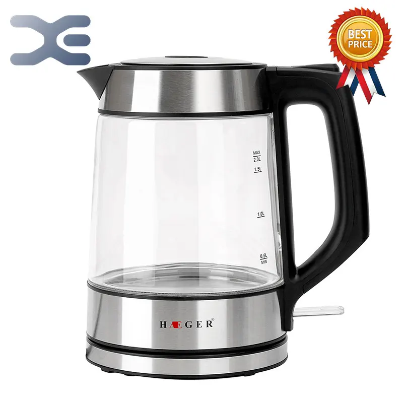 

2L Water Kettle Glass Handheld Instant Heating Electric Water Kettle Auto Power-off Protection Wired Kettle HG-7888