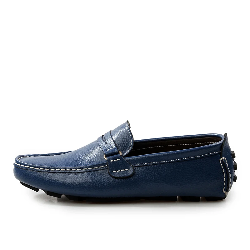 ZDRD мужские туфли на плоской подошве Одежда высшего качества из натуральной кожи Мужские туфли для вождения черного цвета; дышащие слипоны; водонепроницаемые Мокасины обувь, мягкие мокасины обувь в горошек - Цвет: Синий