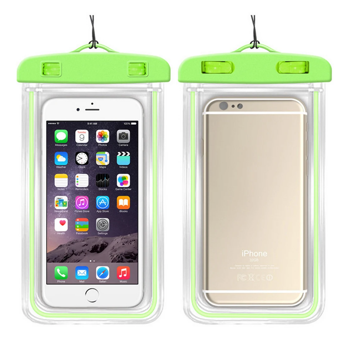 Сухой мешок водонепроницаемые сумки с светящийся подводный чехол для телефона bolsa плавательные сумки для универсальных всех моделей 3,5 дюймов-6 дюймов - Цвет: Green
