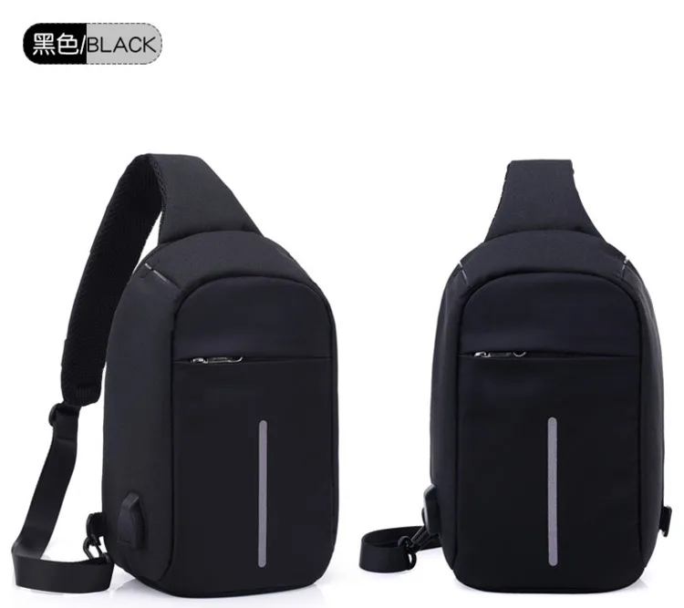 Для мужчин Anti Theft груди мешок мужской зарядка через usb Crossbody сумки на плечо s720-40 повседневное нейлон телефон Слинг Сумка