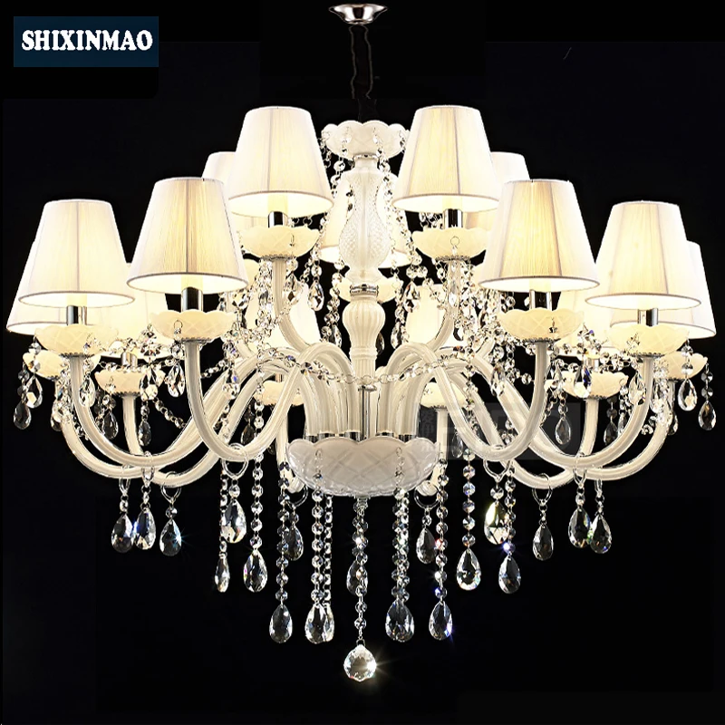 Chandeliers Ceiling Lights TOPAMAX Crystal Chandelier with 6 Silver Lampshades Ceiling Lamp TENLION