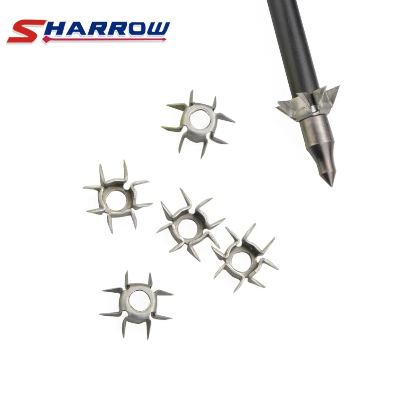 

Sharrow 6 pcs Archery Arrowheads Arrow Head Point Tips Stainless Steel Blade Broadheads For Hunting Archery Accessories