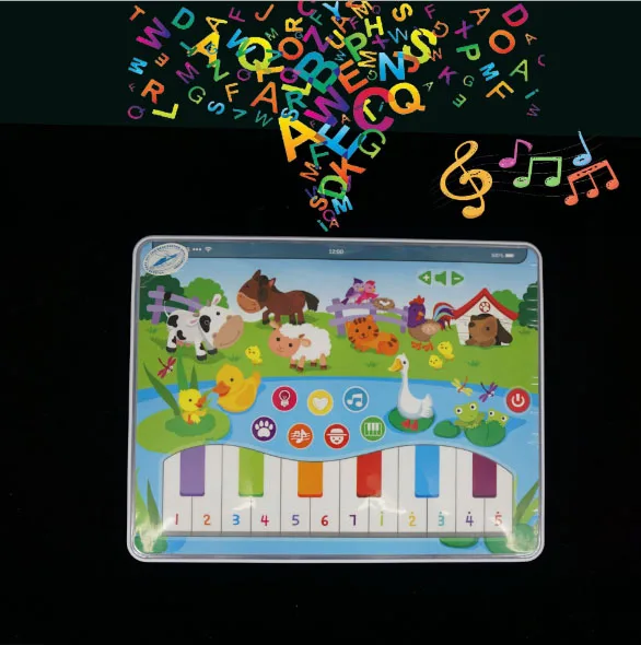 

Multifunction english learn machine Flat music light piano animal sound for kids learn