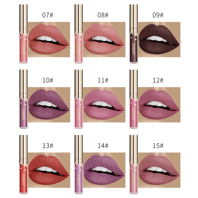 Qibest Waterproof Liquid Lip Gloss Metallic Matte Lipstick For Lips Cosmetic Sexy Batom Mate Lip Tint