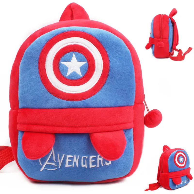 

Cartoon Captain America Baby Backpack Plush Toy Kindergarten Toddler Schoolbag Gift Kids Students 1-3 years old School Satchel