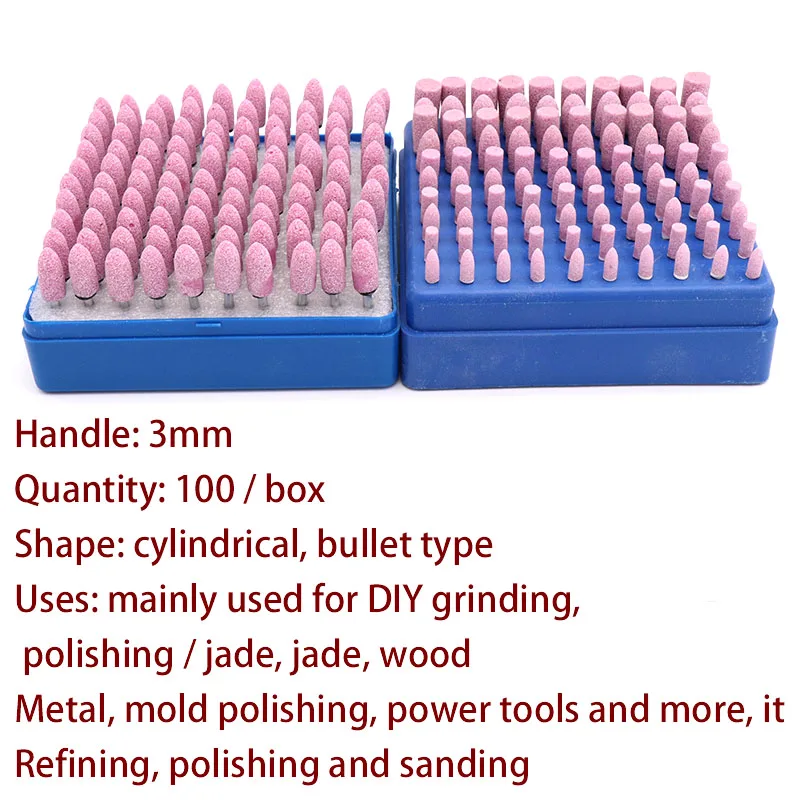 100pcs Polishing Grinding Head Abrasive Stone Points Electric Drill Bit Wheel For Dremel Rotary Accessories Power Tools