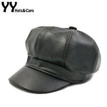 Модные Фетр из искусственной кожи берета Для женщин Кепки Женская зимняя обувь осень Кепки леди boinas берет Обувь для девочек Casquette Hat британский стиль yy17238