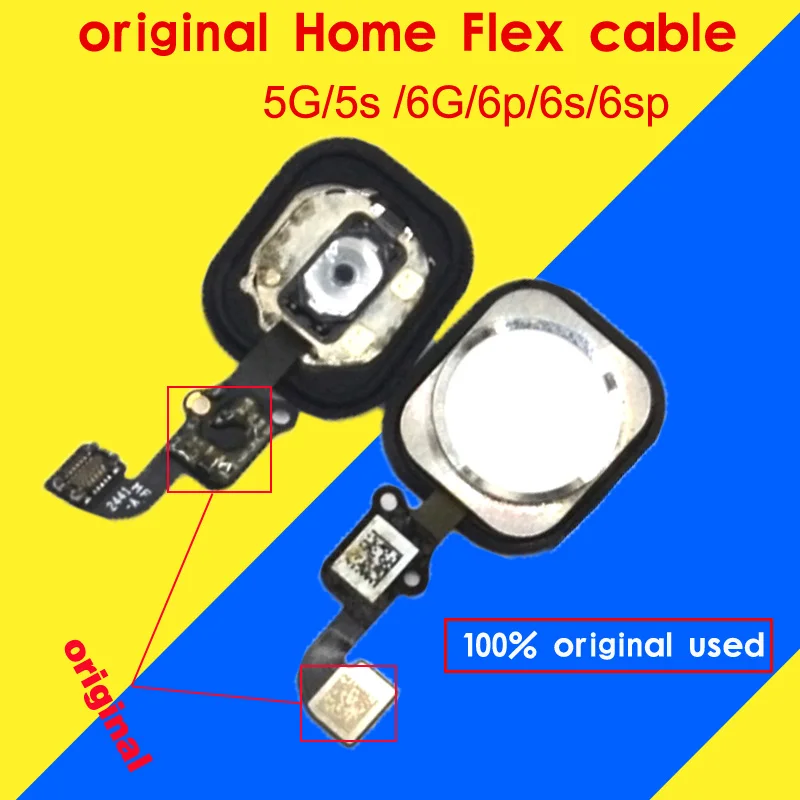 

100% original Home Button Flex Cable For iPhone i5 5s 6 6S Plus 4.7" 5.5" Menu Button Flex Cable Parts