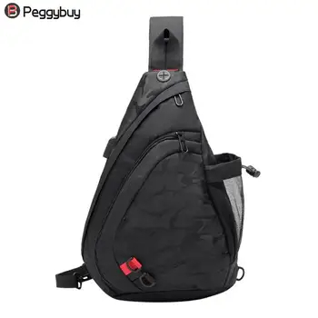 

Men Polyester USB Charging Crossbody Chest Bags Casual Large Capacity Waist Packs Travel Shoulder Phone Bags