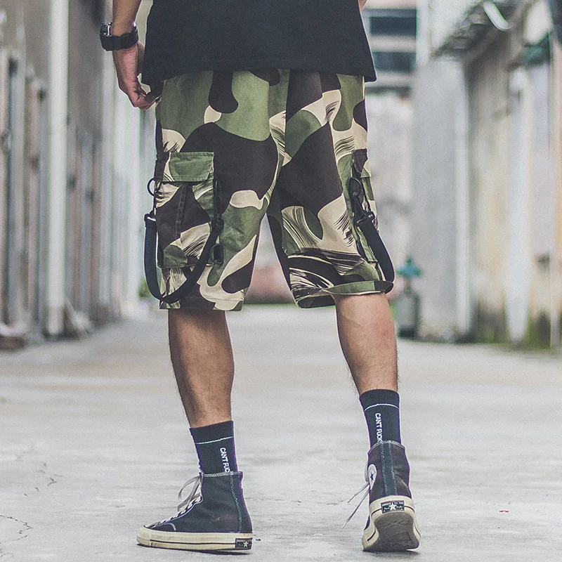 Лето двойной подвесной ремень Camo шорты мужские