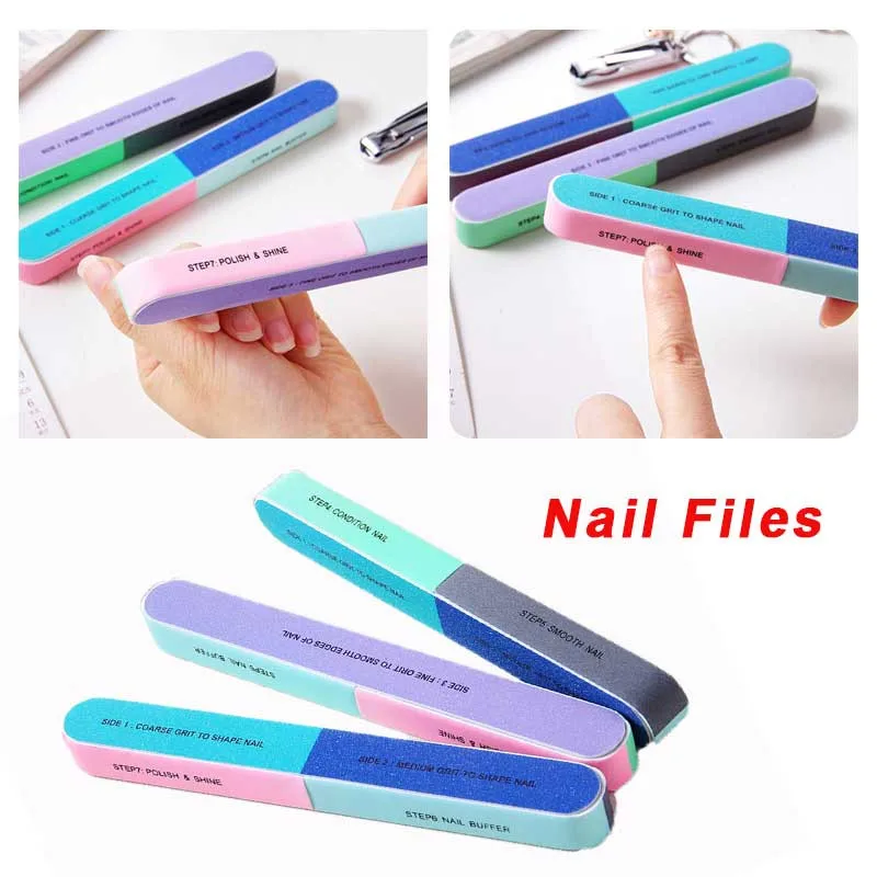 Murah 1 Pcs set Enam Sisi Polishing File Kuku Alat Kreatif Cetak Kuku Amplas Kuku Profesional File Drop Pengiriman 11.2