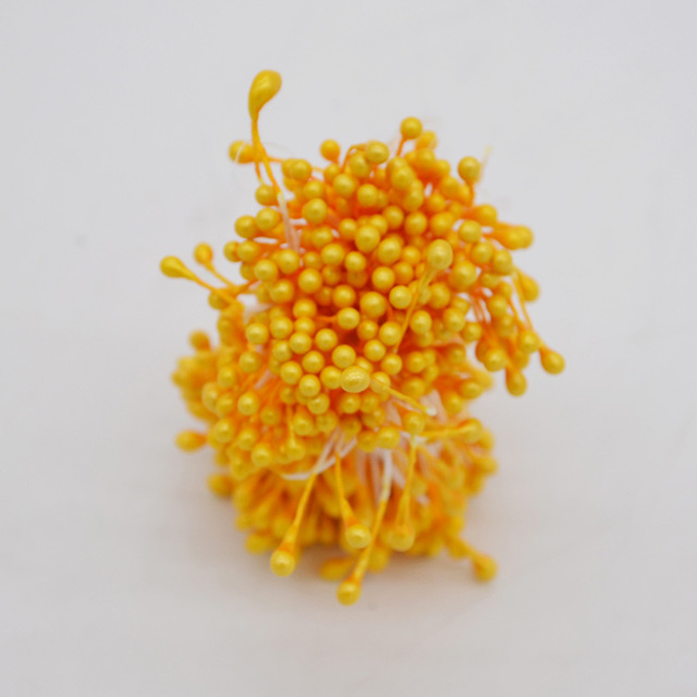 Bundle= (500PCS )Artificial Flower Double Heads Stamen Pearlized Craft Cards Cakes Decor Floral for home wedding party decor