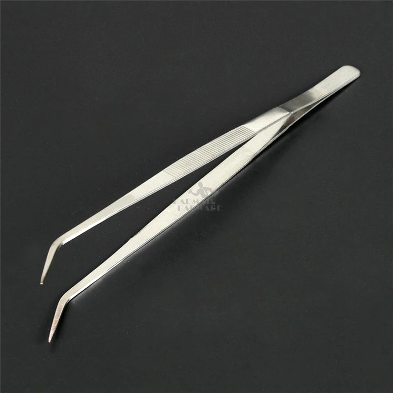 20/30cm Bent Tweezer Tongs With Comfortable Ridged Handle, for Medical
