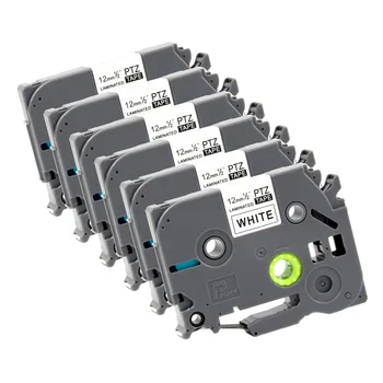 

6 PCS PUTY 12mm Tze 231 Black on white label tapes Tze 231 length 8m compatible 12mm tapes Black on White Tze 231