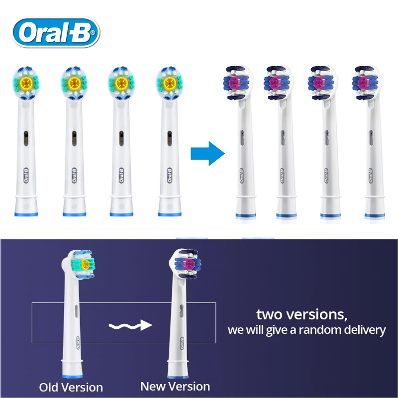 4 шт. Oral B 3D белая сменная электрическая зубная щетка Oralb EB18 вращающаяся Braun