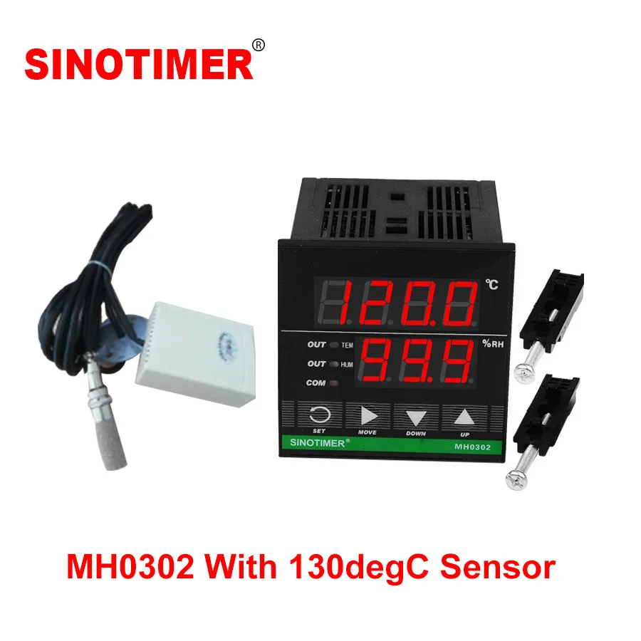 

85-265 VAC Wide Voltage High Precision Up to 130 Celsius Design Digital Temperature and Humidity Controller with Combined Sensor
