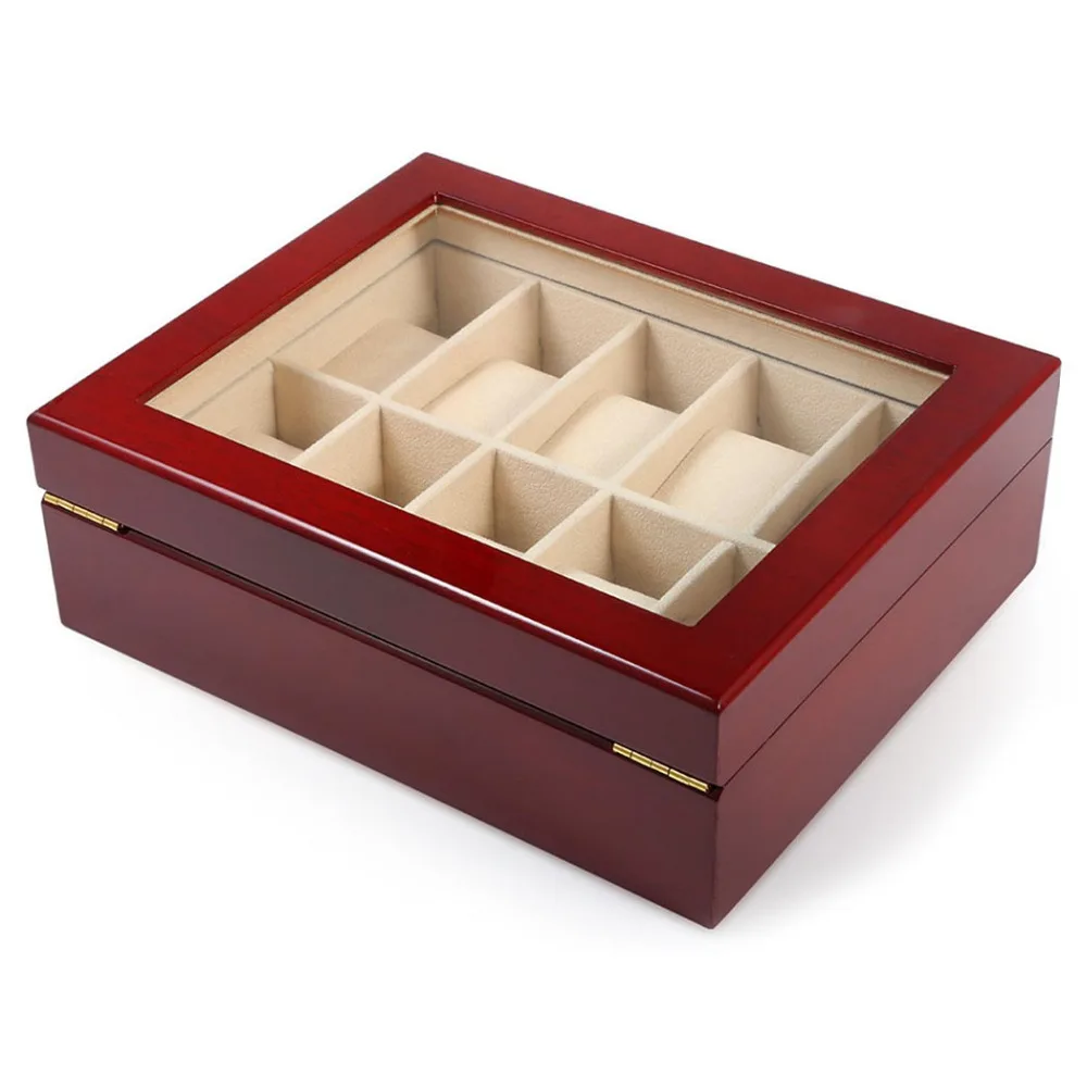 FANALA 5/10 коробка для часов черного/винно-красного цвета из искусственной кожи, органайзер для ювелирных изделий с квадратной пряжкой
