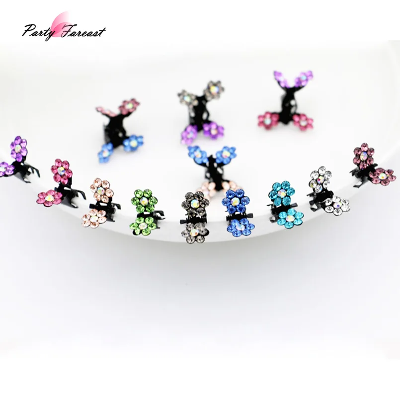

PF 6pcs Small Hair Claws Crystal Hair Clips for Girls Children Barrettes Hairpin Flower Bow Headband Accessories Headwear TS0832
