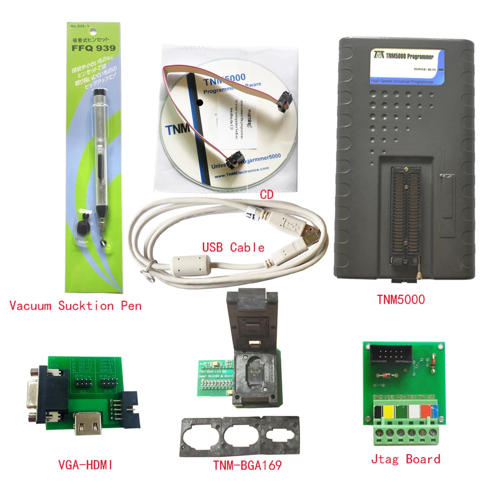 

TNM5000 Nand Programmer+eMMC Nand Flash BGA169 153+VGA/HDMI to ISP adapter+Jtag Board for TV/LCD Flash Program,support all emmc